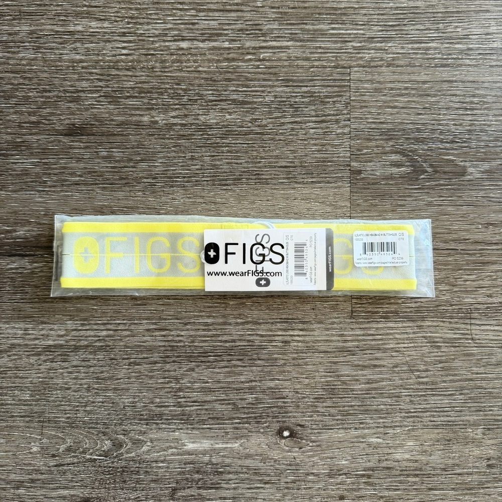 Figs Yellow and Gray Elastic Headband